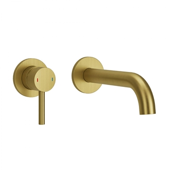 Harbour Clarity Brushed Brass Wall Mounted Basin Mixer